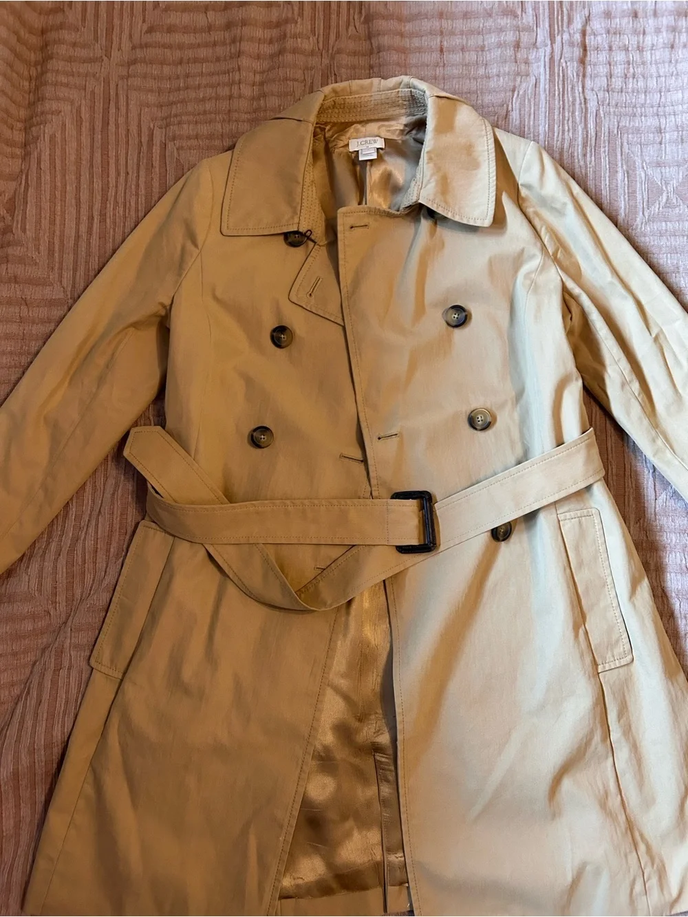 J. Crew Double-Breasted Tan Trench Coat
